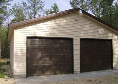 Finished detached garage siding and roof