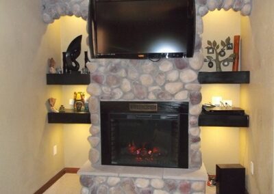 finished fireplace